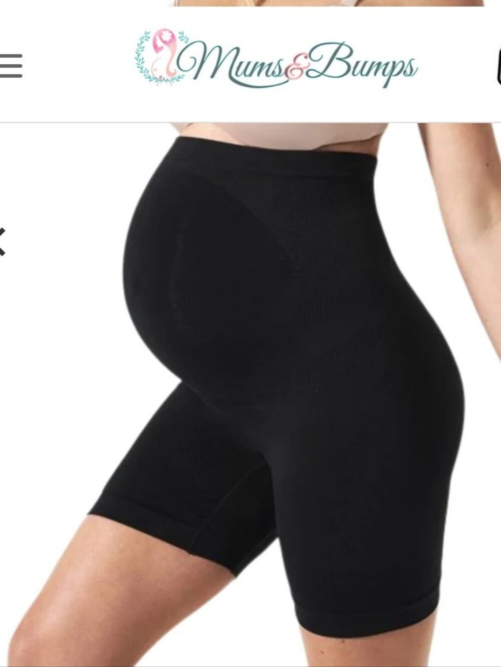 Blanqi Maternity Belly Support Shorts in Black Medium